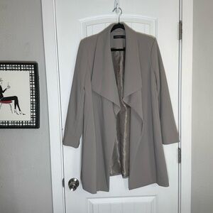 Lauren Ralph Lauren Gray Trench Coat Size Medium Petite